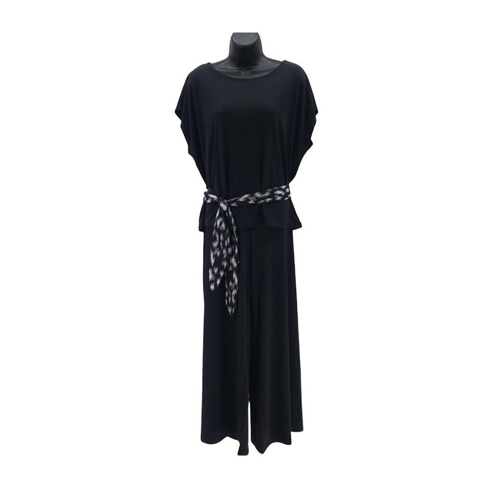 G by Giuliana Top, Bottom and Scarf Belt Black- Set of 3 - Regular